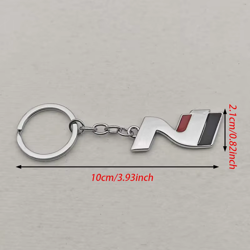 Porte-clés de voiture en métal 3D, Logo de luxe, emblème N, pour Hyundai i30 i40 i20 ix35 coupé Tucson Sonata Elantra Kona, accessoires