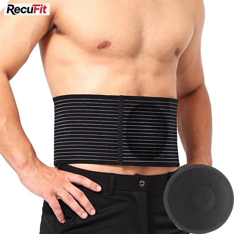 Ceinture de soutien pour hernie ombilicale pour hommes et femmes avec coussinet de compression en silicone amovible, attelle abdominale pour la récupération post-chirurgicale