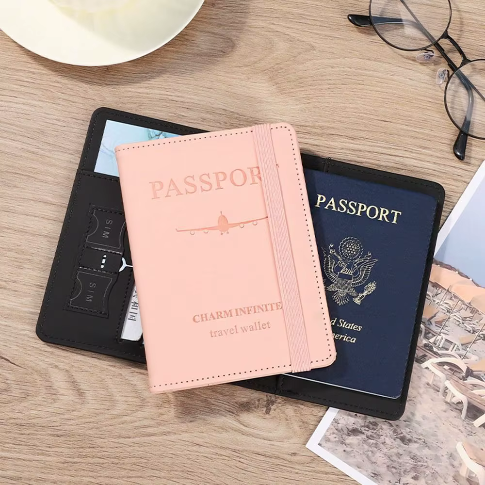 Porte-passeport en cuir PU avec RFID