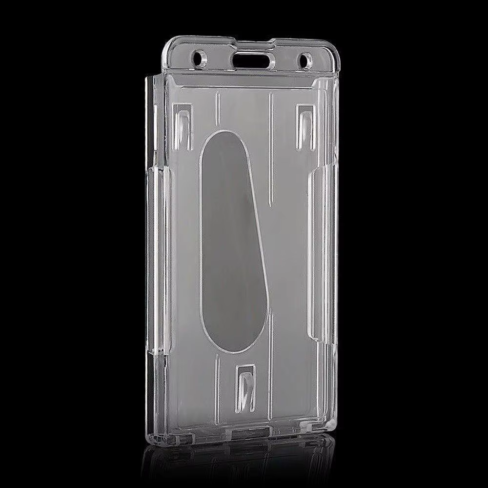 Porte-cartes de crédit transparent vertical en plastique rigide de haute qualité