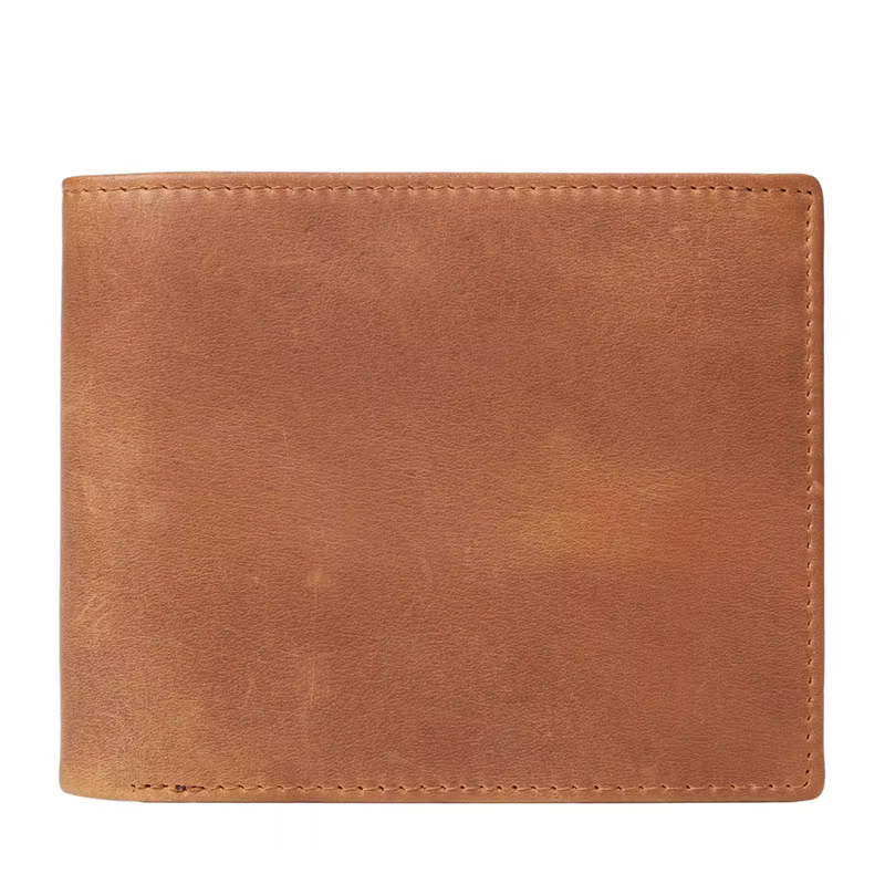B199/15482-5 Portefeuille en cuir Crazy Horse jaune marron pour hommes