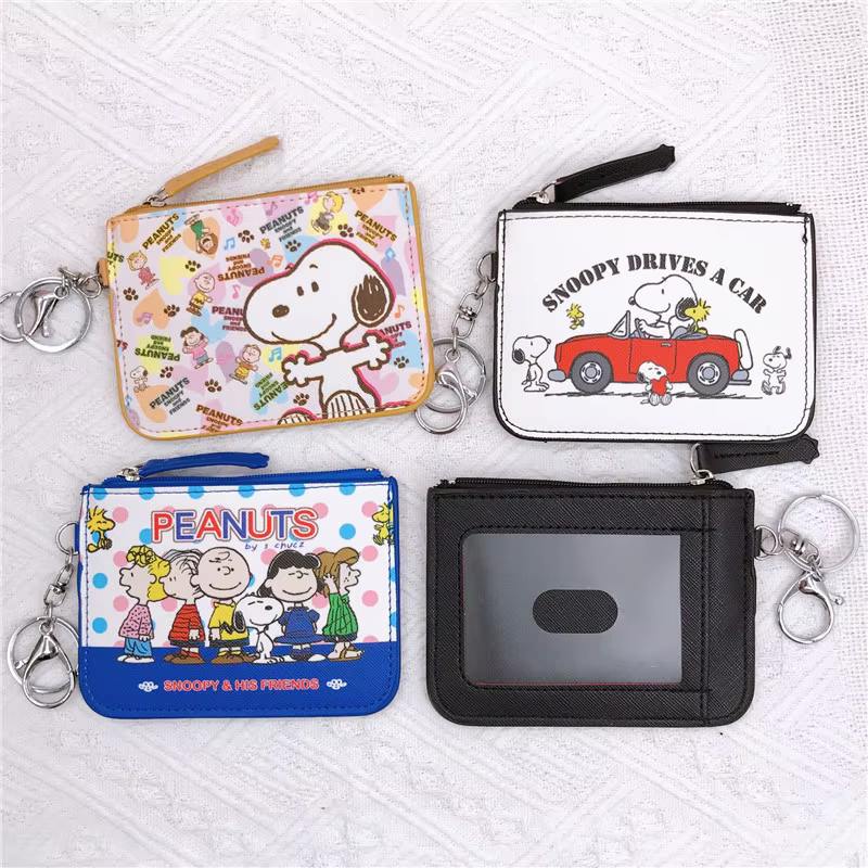 Snoopy porte-monnaie Charlie marron mignon portefeuille femmes loisirs Woodstock fermeture éclair porte-carte pochette pour monnaie dame cas filles