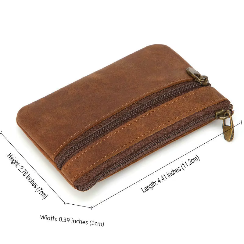 GENODERN Vintage Crazy Horse cuir hommes porte-monnaie