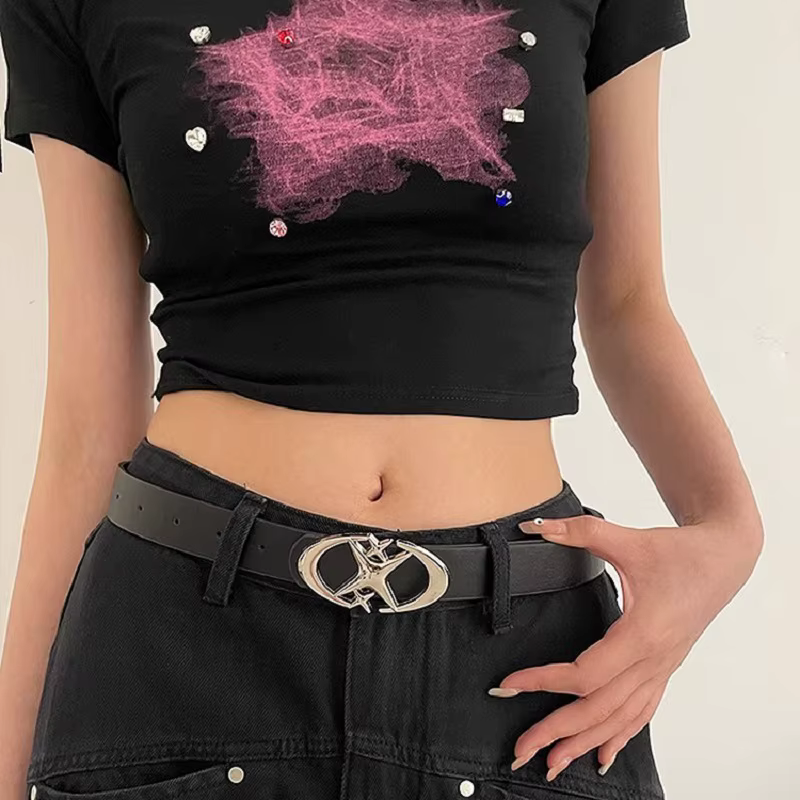 Y2K Punk gothique ceinture femmes ceinture pour jean ceintures pour femmes rose blanc noir ceinture mode Vintage ceintures Pu cuir ceinture BF019