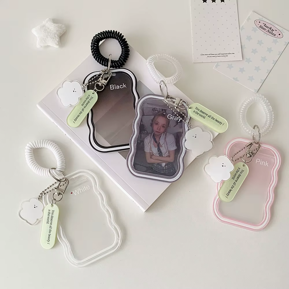 Porte-carte à motif ondulé Simple de Style coréen