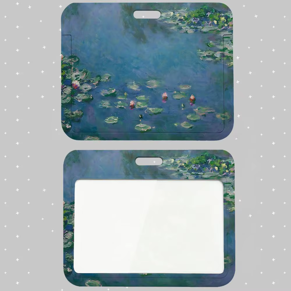 Porte-carte d'identité esthétique avec motif de peinture de Claude Monet