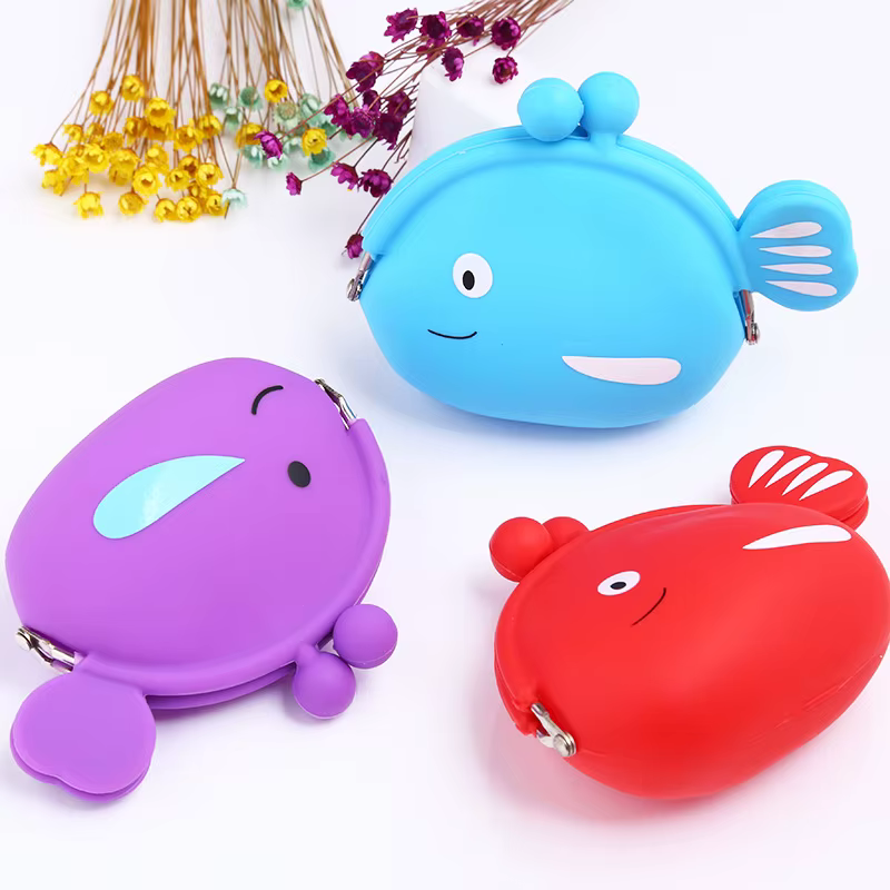 Portefeuille de changement en Silicone de poisson mignon