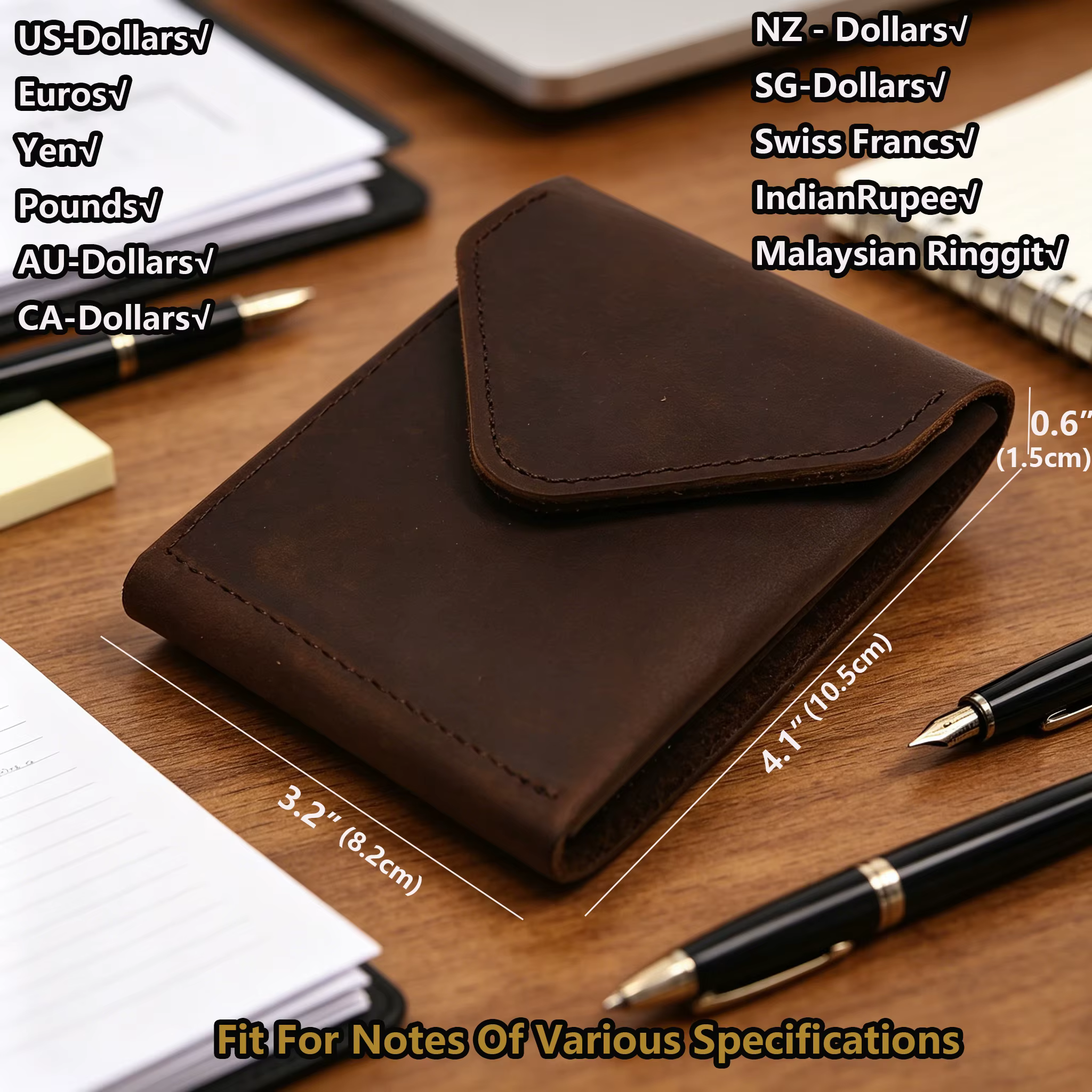 Portefeuille en cuir véritable pour hommes