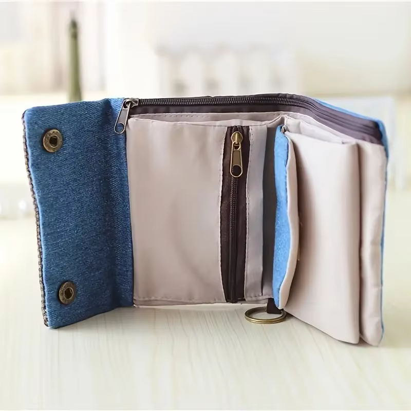 Portefeuille en tissu pliable fait à la main pour femmes