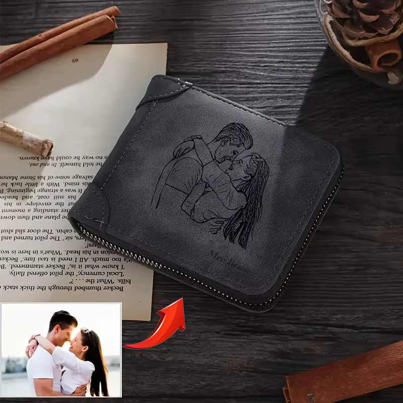 Portefeuille pour homme personnalisé avec photo