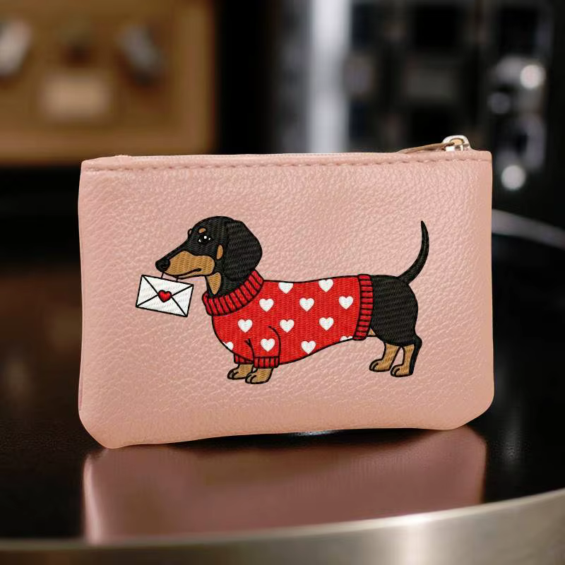 Porte-monnaie en cuir PU avec fermeture éclair