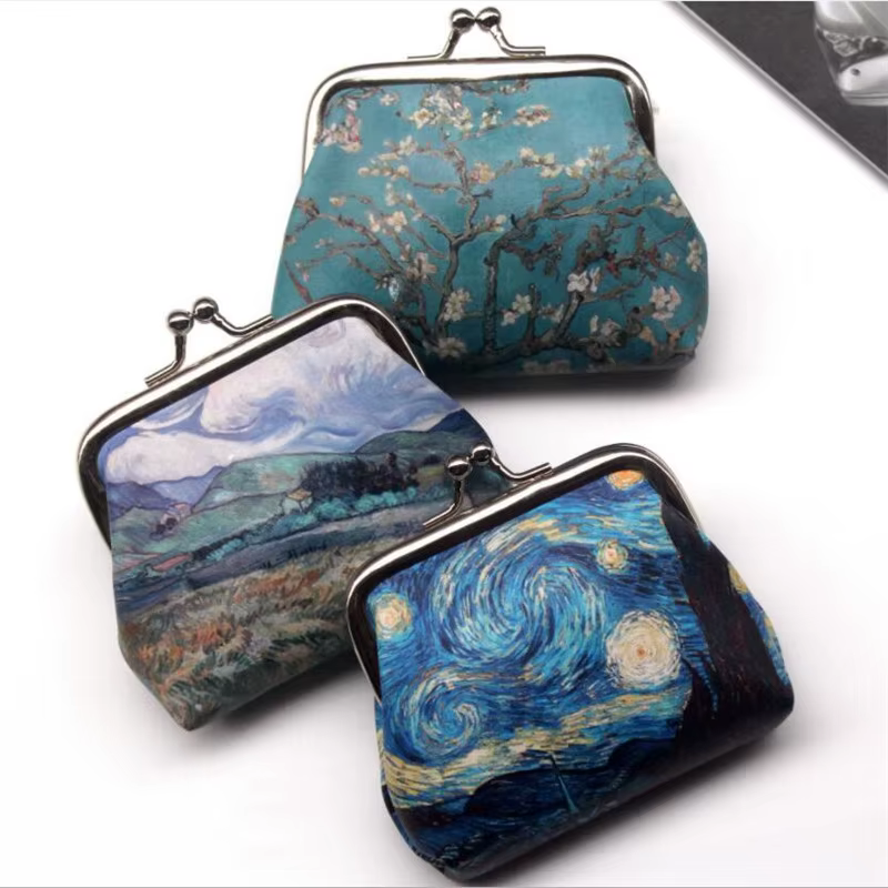 Porte-monnaie vintage en cuir PU pour femme avec fermeture à fermoir