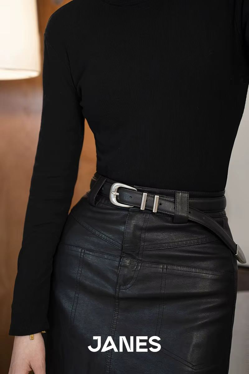 Ceinture en cuir véritable pour femmes et filles