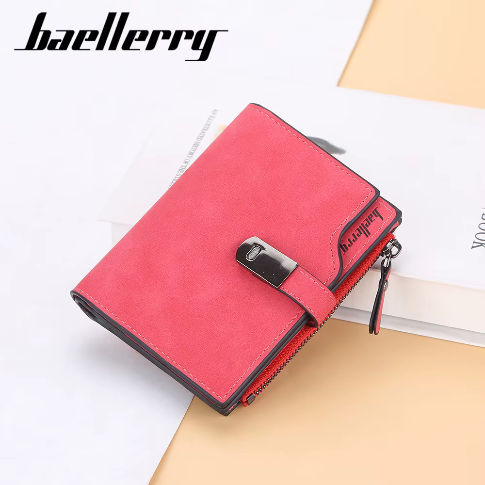 Baellerry femmes portefeuilles court boucle magnétique Top qualité porte-carte femme sac à main portefeuille à glissière