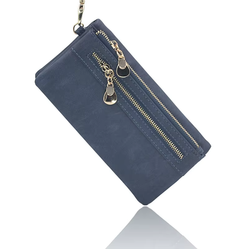 Portefeuille en cuir de grande capacité pour femme