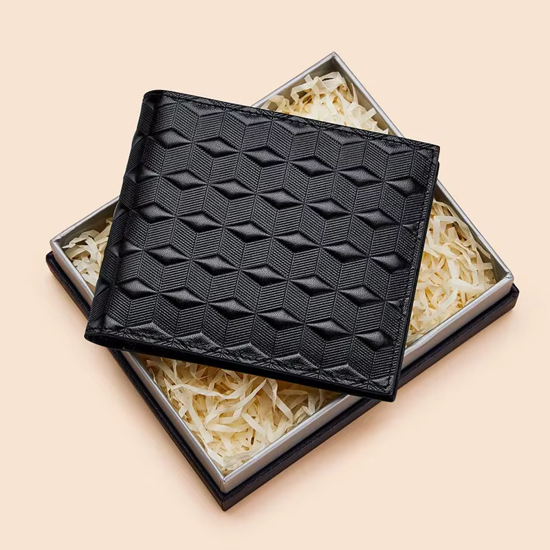 Portefeuille court pour homme Paul King en cuir véritable