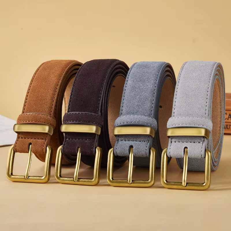 Ceinture de luxe en cuir de vache et daim pour femmes