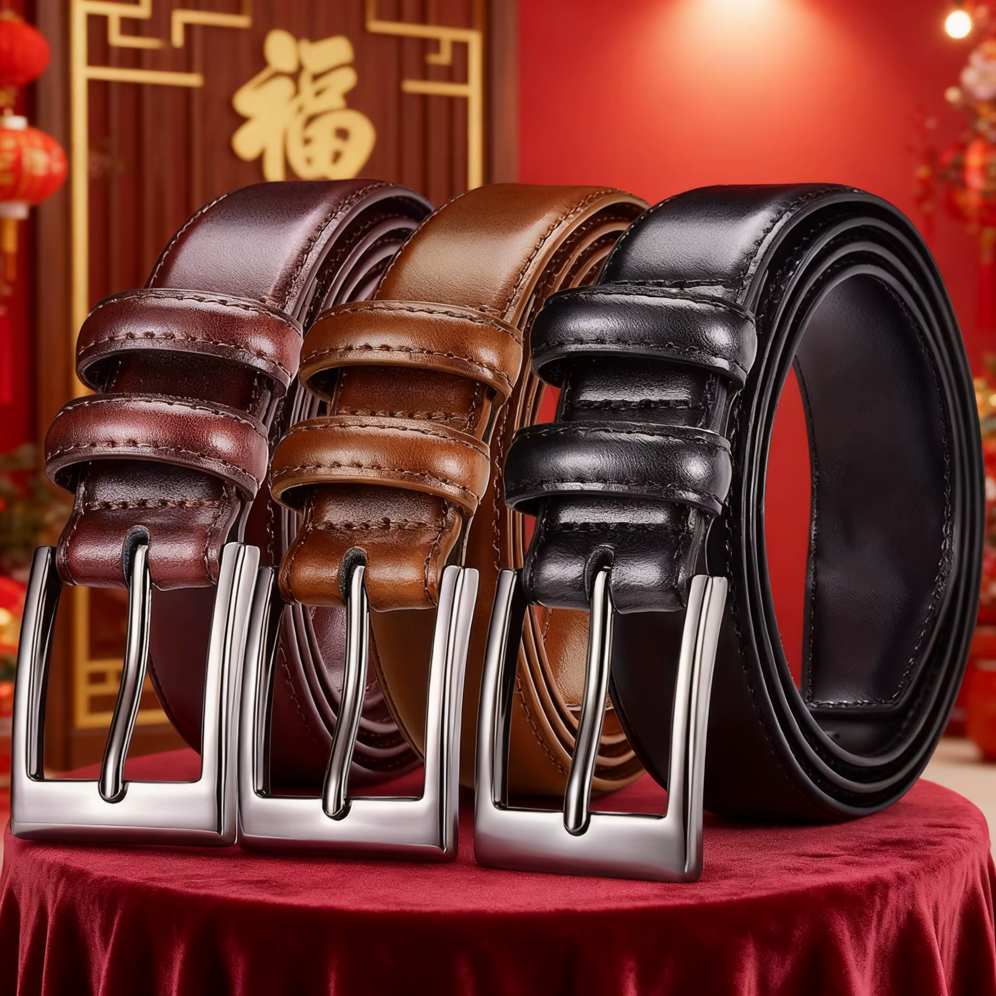 Ceinture double couche pour homme