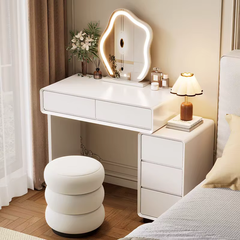 Chambre à coucher femmes coiffeuse luxe bois rangement miroir coiffure coiffeuse maison blanc Muebles De dortoir meubles
