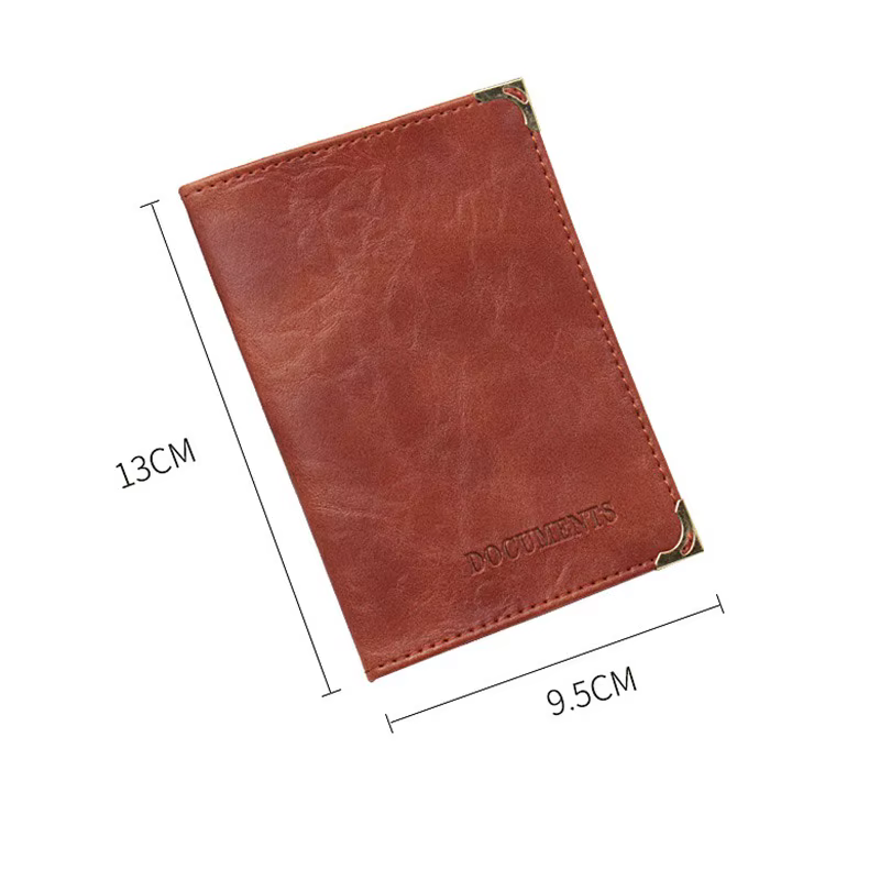 Luxe femmes homme cuir or cuivre coin permis de conduire couverture portefeuille voiture étui rétro conduite Documents carte d'identité crédit titulaire
