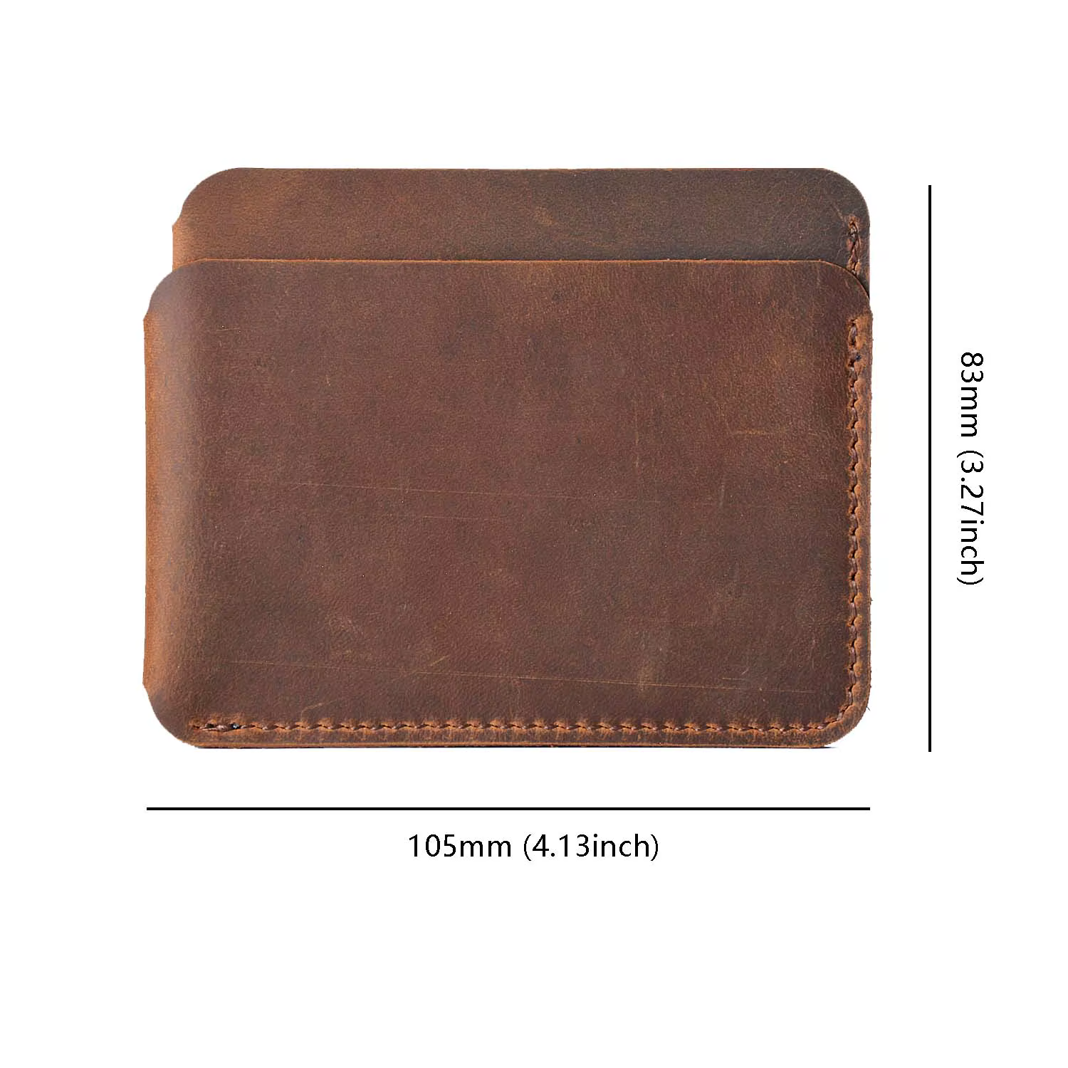 AIGUONIU portefeuille de cartes en cuir véritable pleine fleur Style Vintage Crazy Horse poche avant portefeuilles