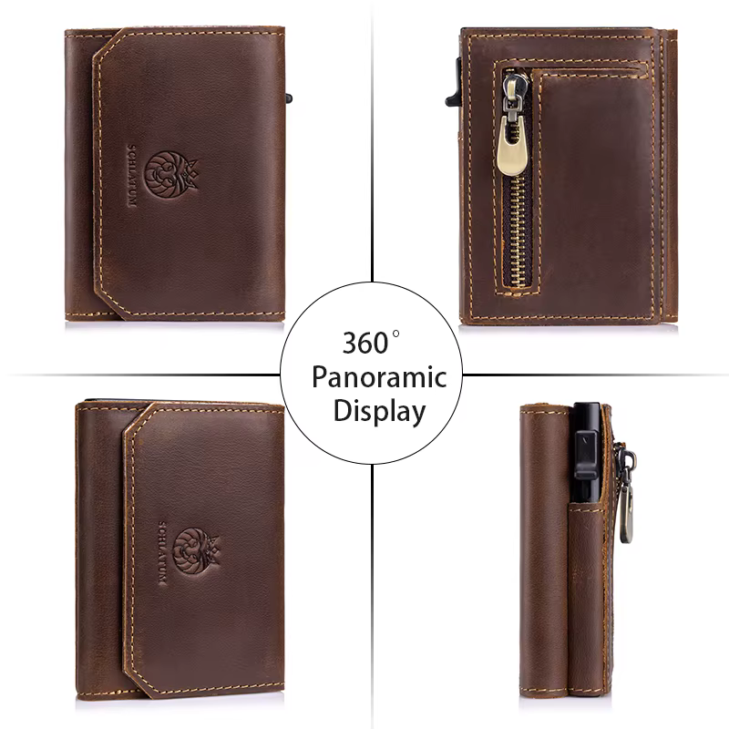 Porte-cartes en métal, portefeuille pop-up pour homme