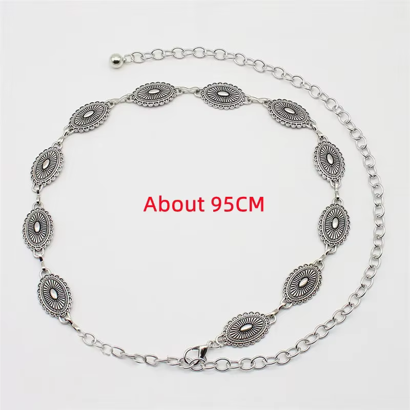 Ceinture en chaîne de taille bohème en métal pour femmes