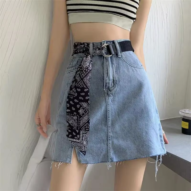 Ceinture écharpe en toile Patchwork avec boucle à Double boucle, robe personnalisée pour femmes, mode Wersatile Denim, longue ceinture en soie douce