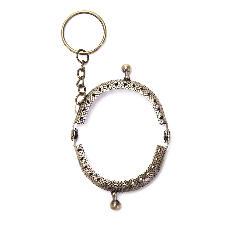 Porte-monnaie 5cm, cadre métallique avec porte-clés