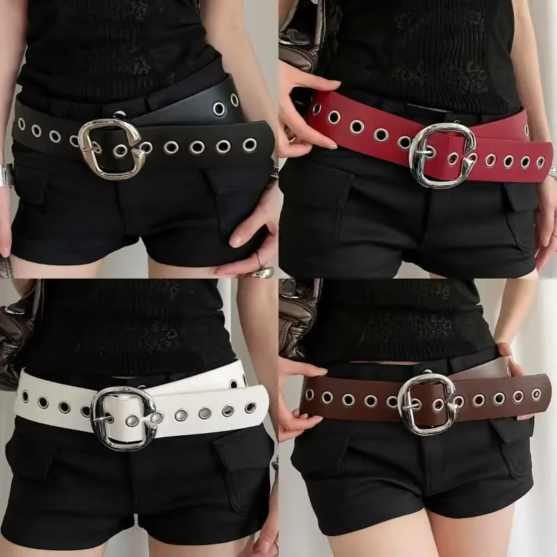 Ceinture large en cuir PU pour femme