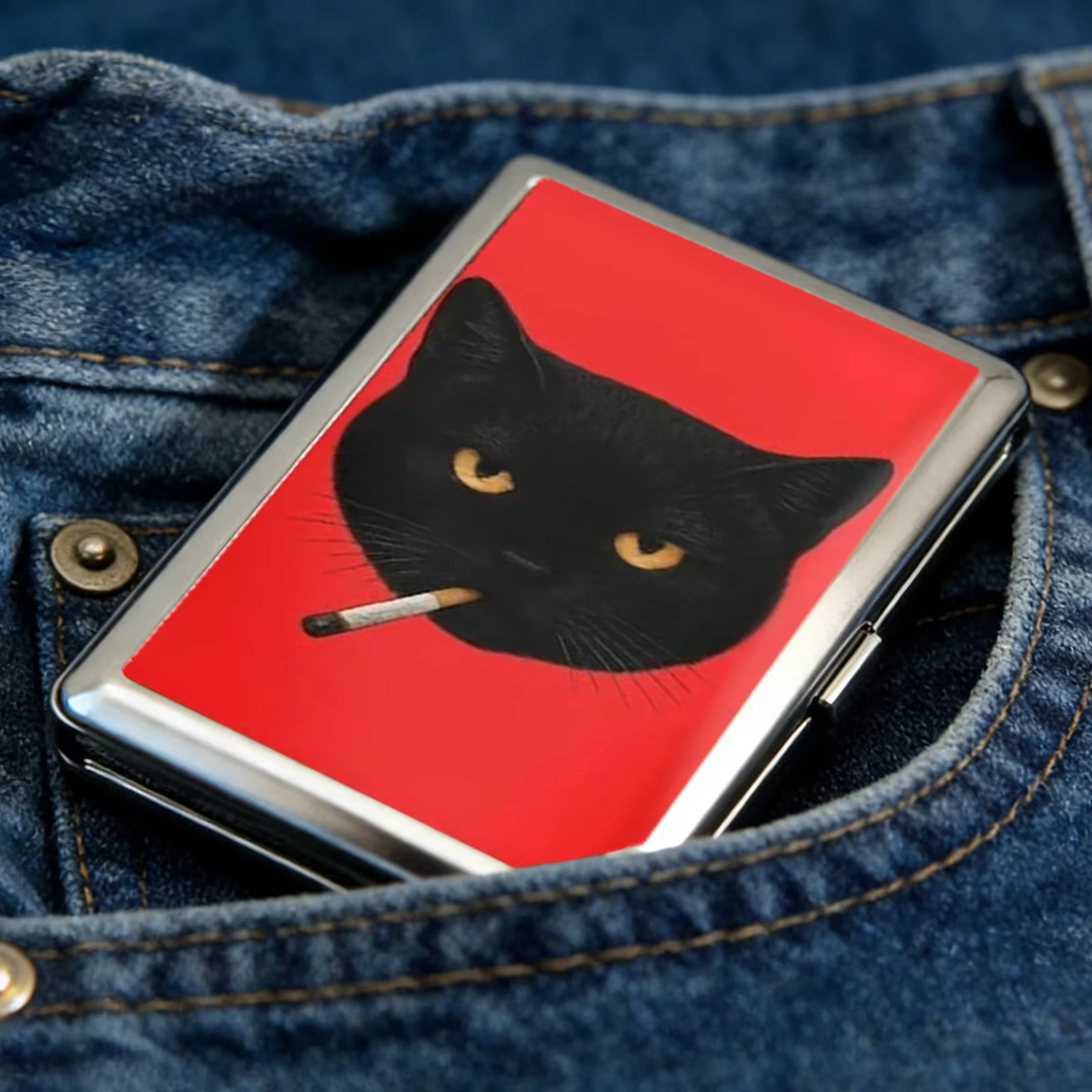 Porte-cartes multifonctionnel avec illustration Art Déco à clipser facilement