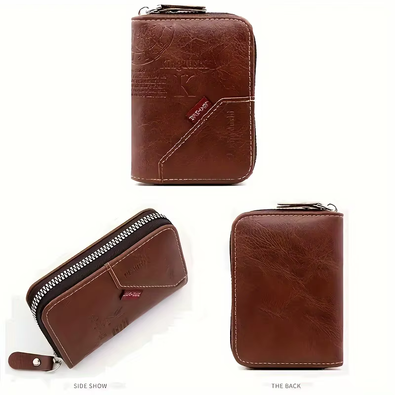 Portefeuille Vintage en cuir PU