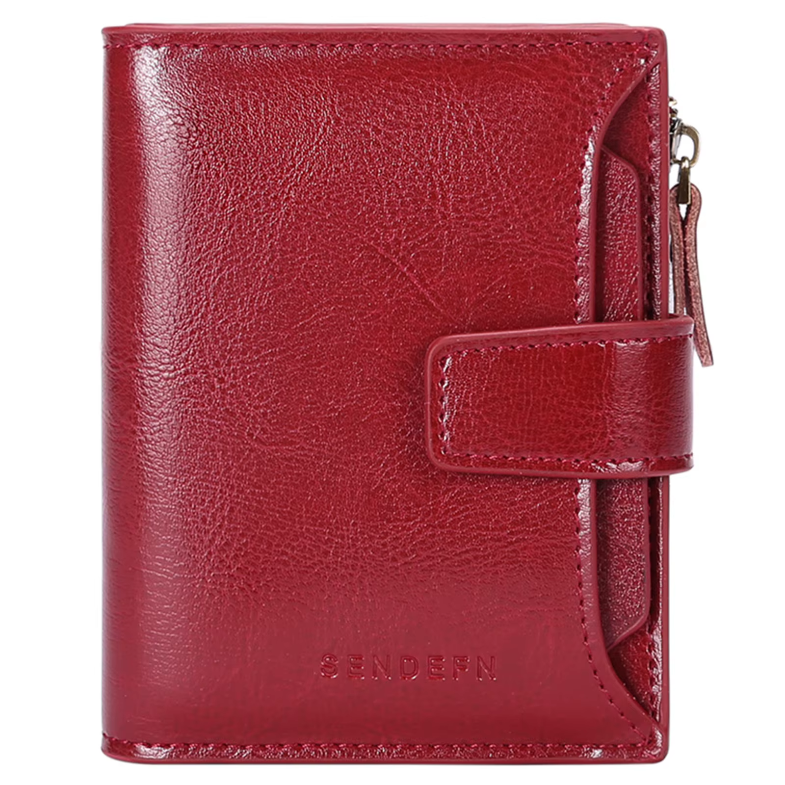 Portefeuille multifonctionnel en cuir véritable pour femme