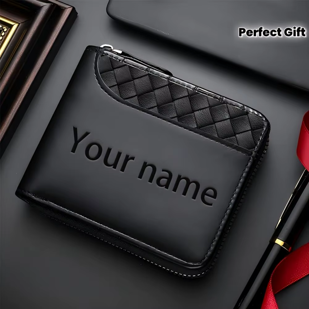 Portefeuille en similicuir de luxe personnalisé pour homme