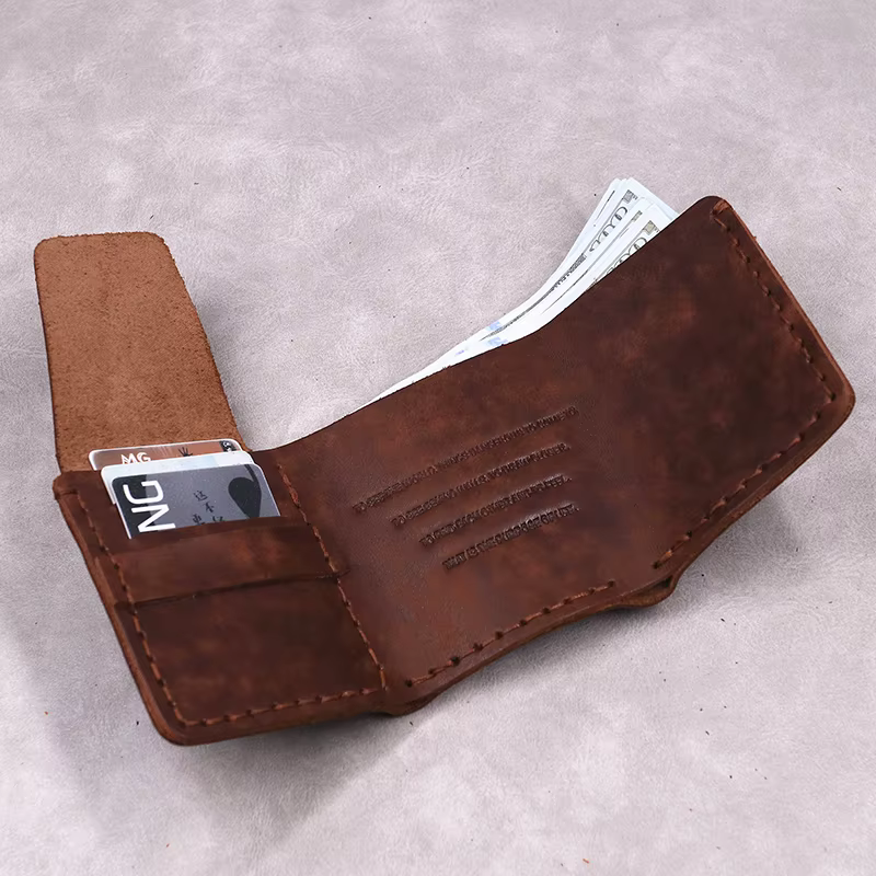 100% cuir véritable la vie secrète de Walter Mitty portefeuille pour hommes Vintage à la main en peau de vache à trois