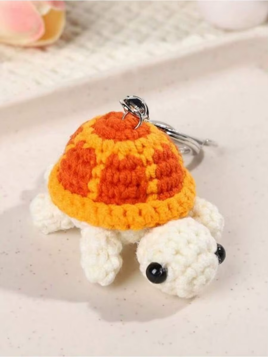 Porte-clés tortue en crochet fait main