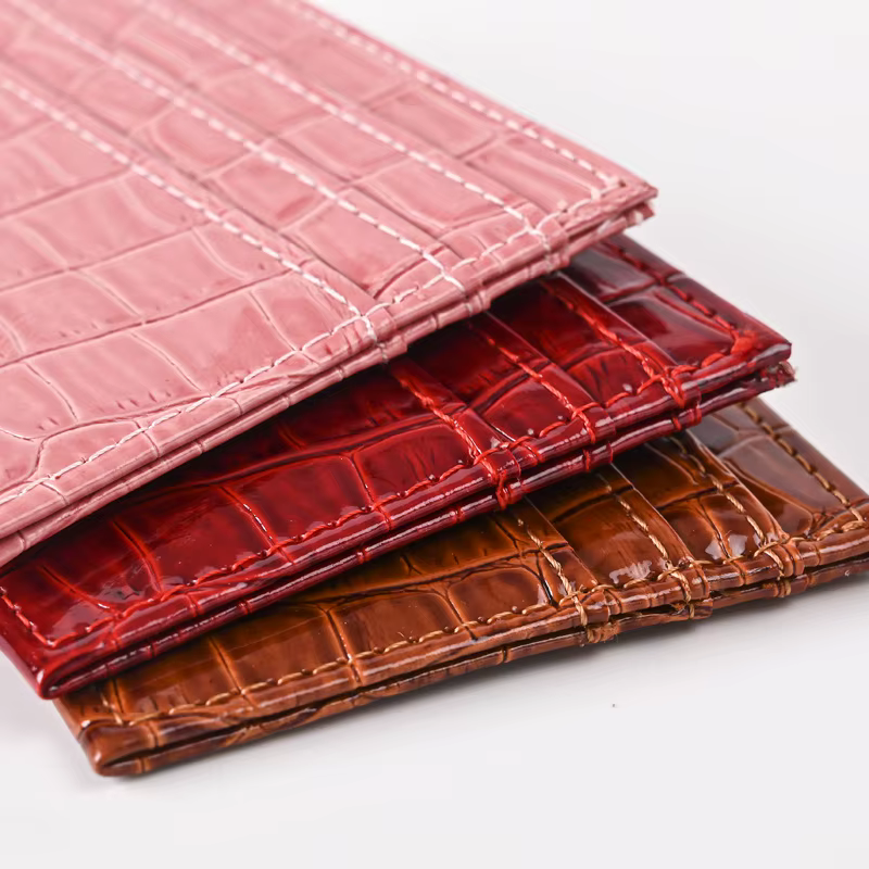 Portefeuille porte-cartes motif Crocodile en cuir Pu pour femmes