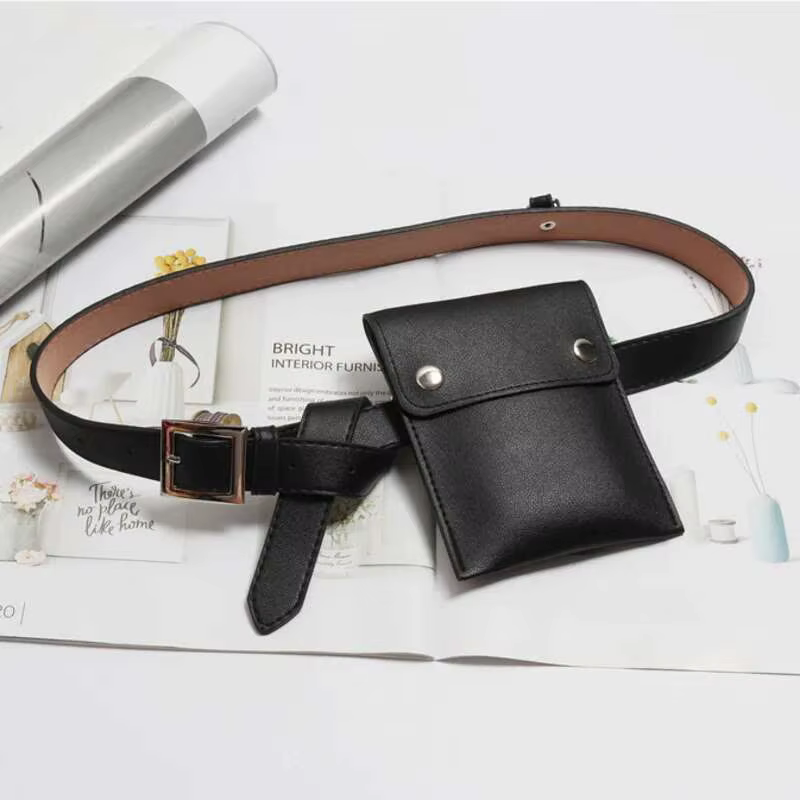 IEFB sangles toutes les mathématiques hommes femmes ceinture Mini-paquet nouvelle mode noir PU cuir ceintures vêtements accessoires multi-usages 9Y116