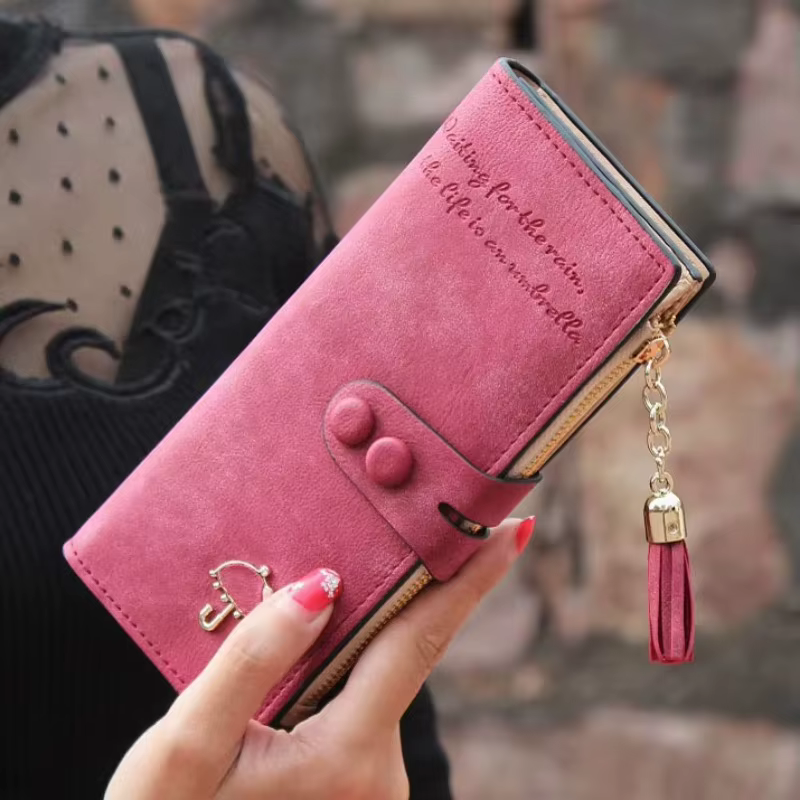 Portefeuilles pour femmes en cuir PU mat