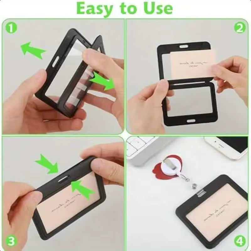 Porte-carte transparent double face adapté au