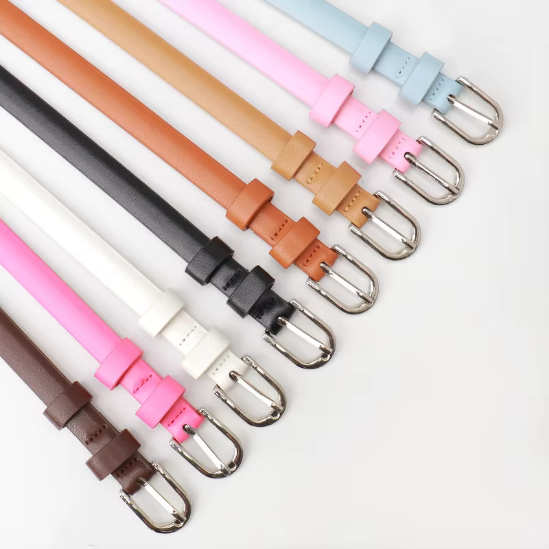 Ceinture fine en cuir PU pour femmes