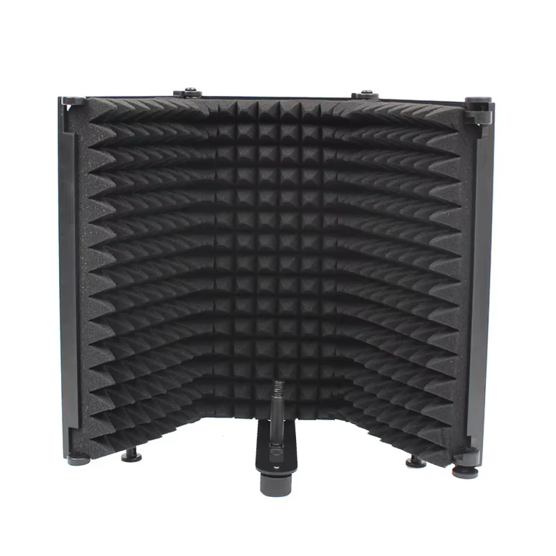Microphone à trois portes, isolation phonique, plastique, réduction du bruit, couverture du vent, panneau en mousse acoustique, filtre insonorisé, pare-vent
