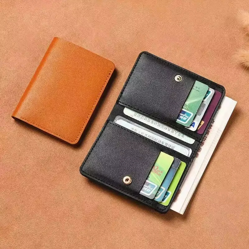 Petit portefeuille en cuir PU pour hommes et femmes