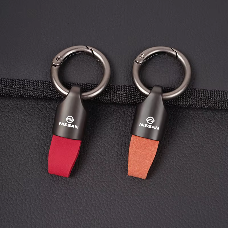 Porte-clés de luxe en daim/métal pour hommes et femmes
