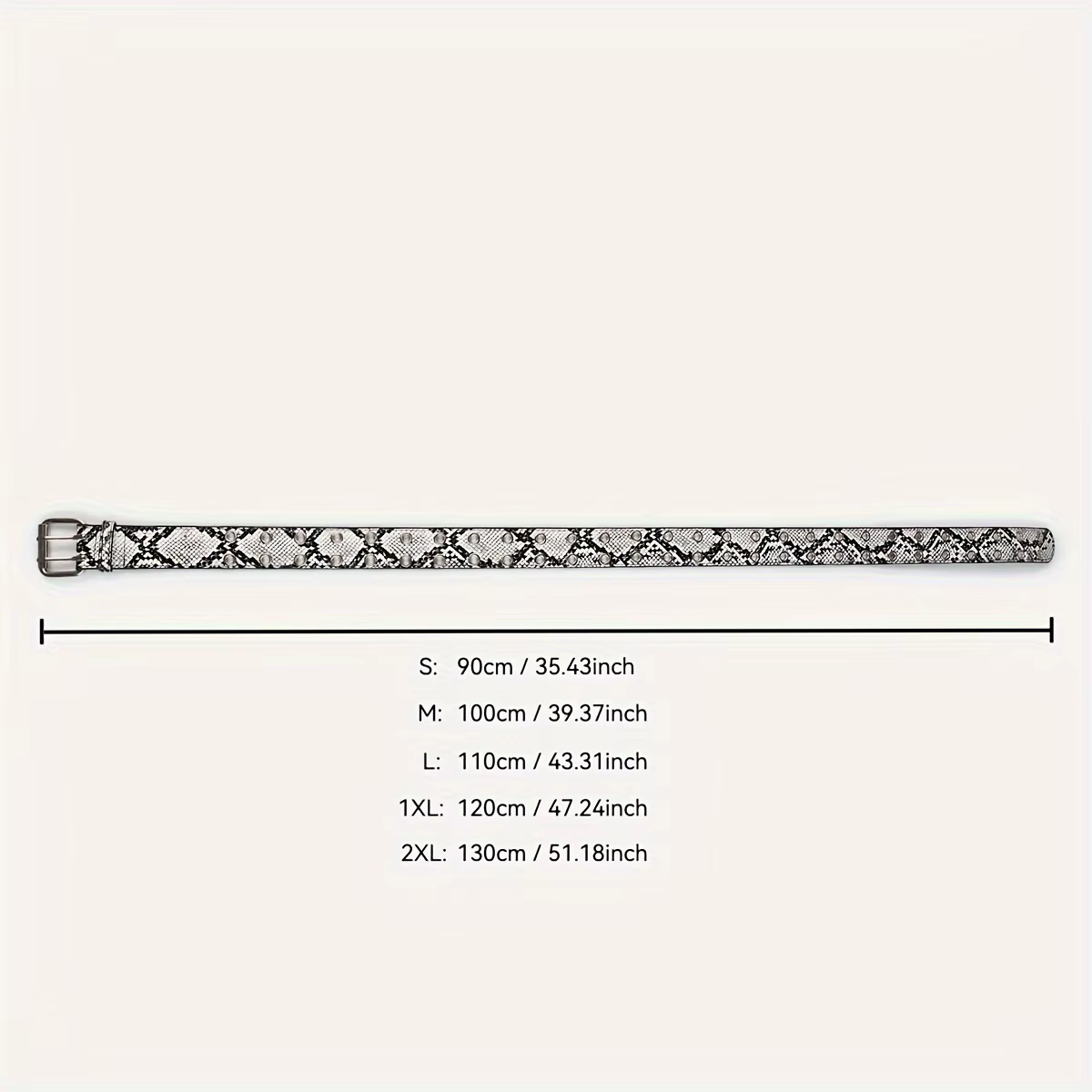 Ceinture en cuir PU à motif python noir et blanc pour femme