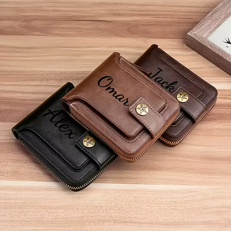 Portefeuille pour hommes avec nom personnalisé