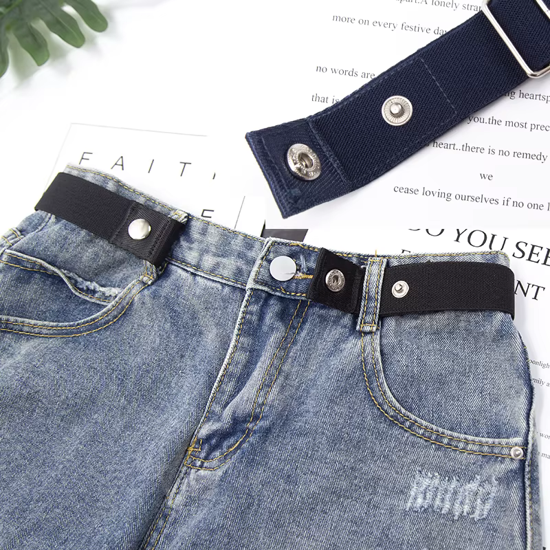 Ceinture élastique sans boucle toile femmes