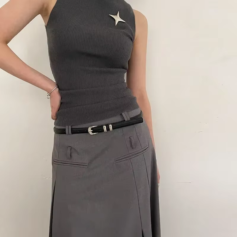 Ceintures à la mode pour femmes, noires, simples et fines, en PU, pour pantalons, jupes, polyvalentes, décontractées pour étudiants