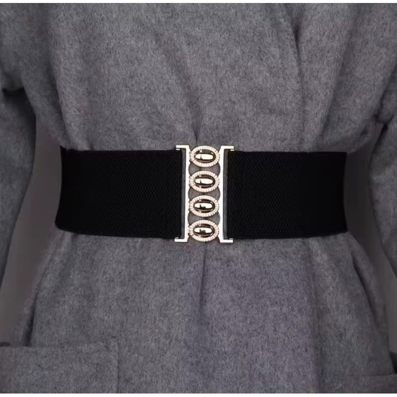 Ceinture large élastique réglable pour femmes avec jupe assortie – Conception de boucle simple, élégante et polyvalente, ceinture corset qui soulève la taille