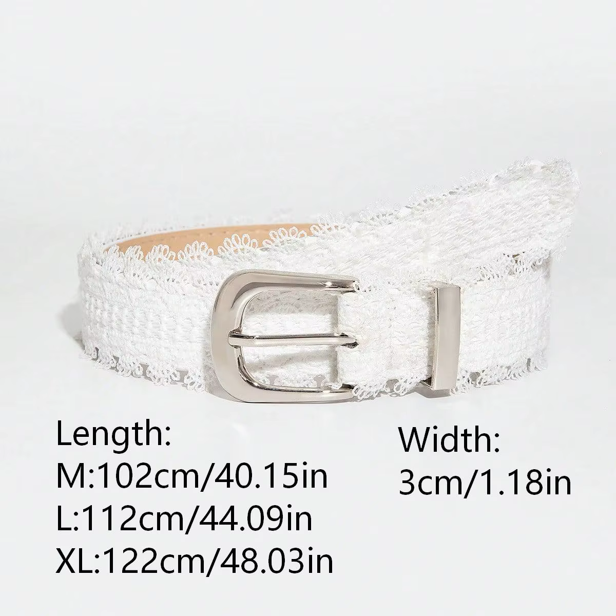 Ceinture en dentelle blanche de style délicat pour femme
